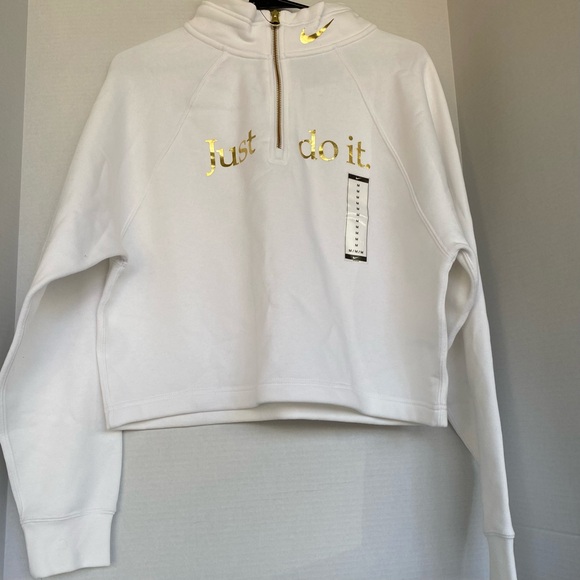 Nike “NWT” Crop Hoodie Color White Size Medium - Picture 4 of 5
